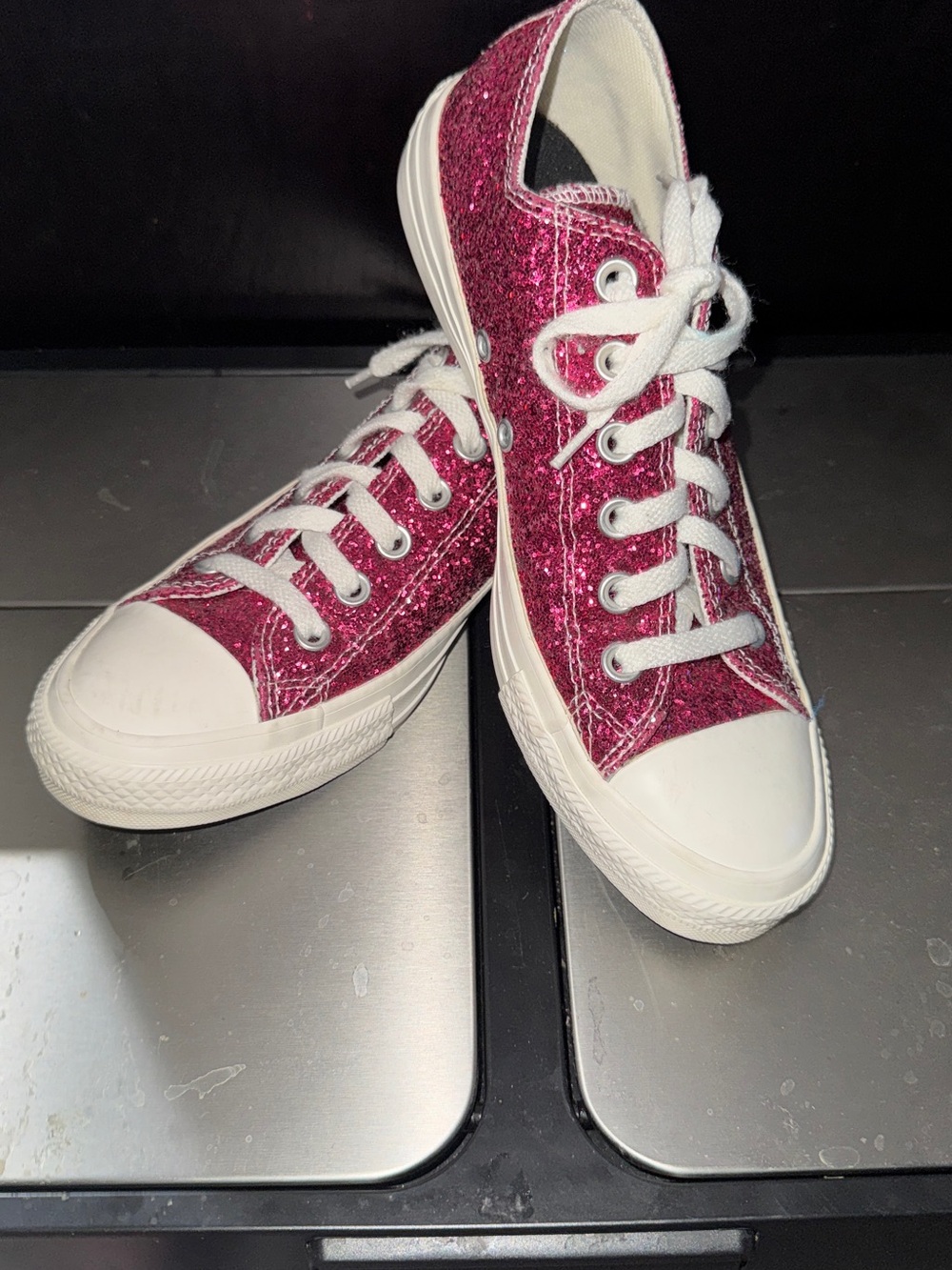 EUC Converse Chuck Taylor Women’s Sz 8 Pink Sparkle Bling Shoes